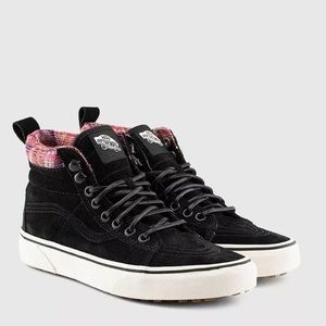 NIB Free People VANS SK8-Hi MTE Black Woven Chevron Leather